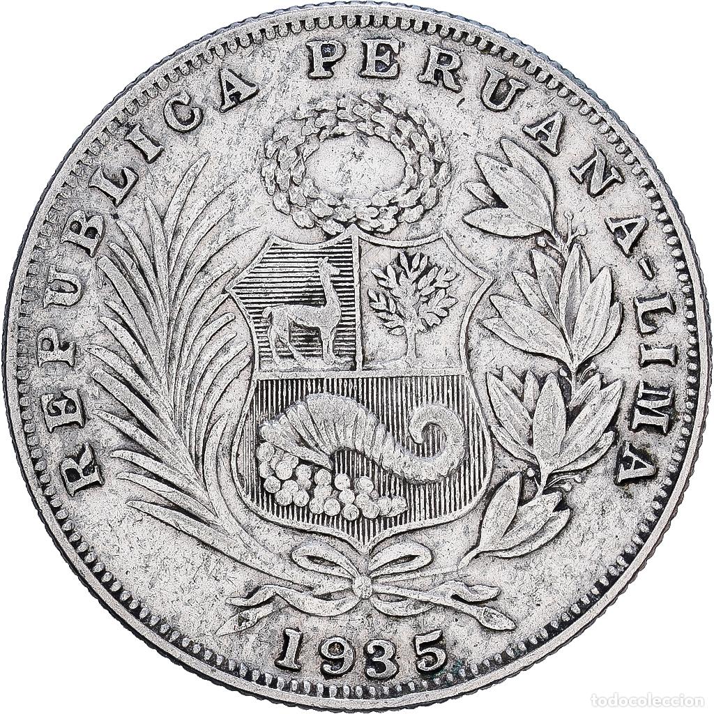 Monedas antiguas de Am&eacute;rica: [#1118005] Per&uacute;, 1/2 Sol, 1935, Lima, Plata, MBC, KM:216