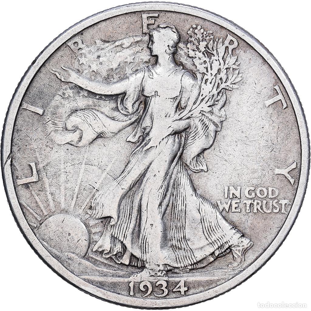 Monedas antiguas de Am&eacute;rica: [#1121744] Estados Unidos, Half Dollar, Walking Liberty, 1934, Philadelphia, Plata, BC+
