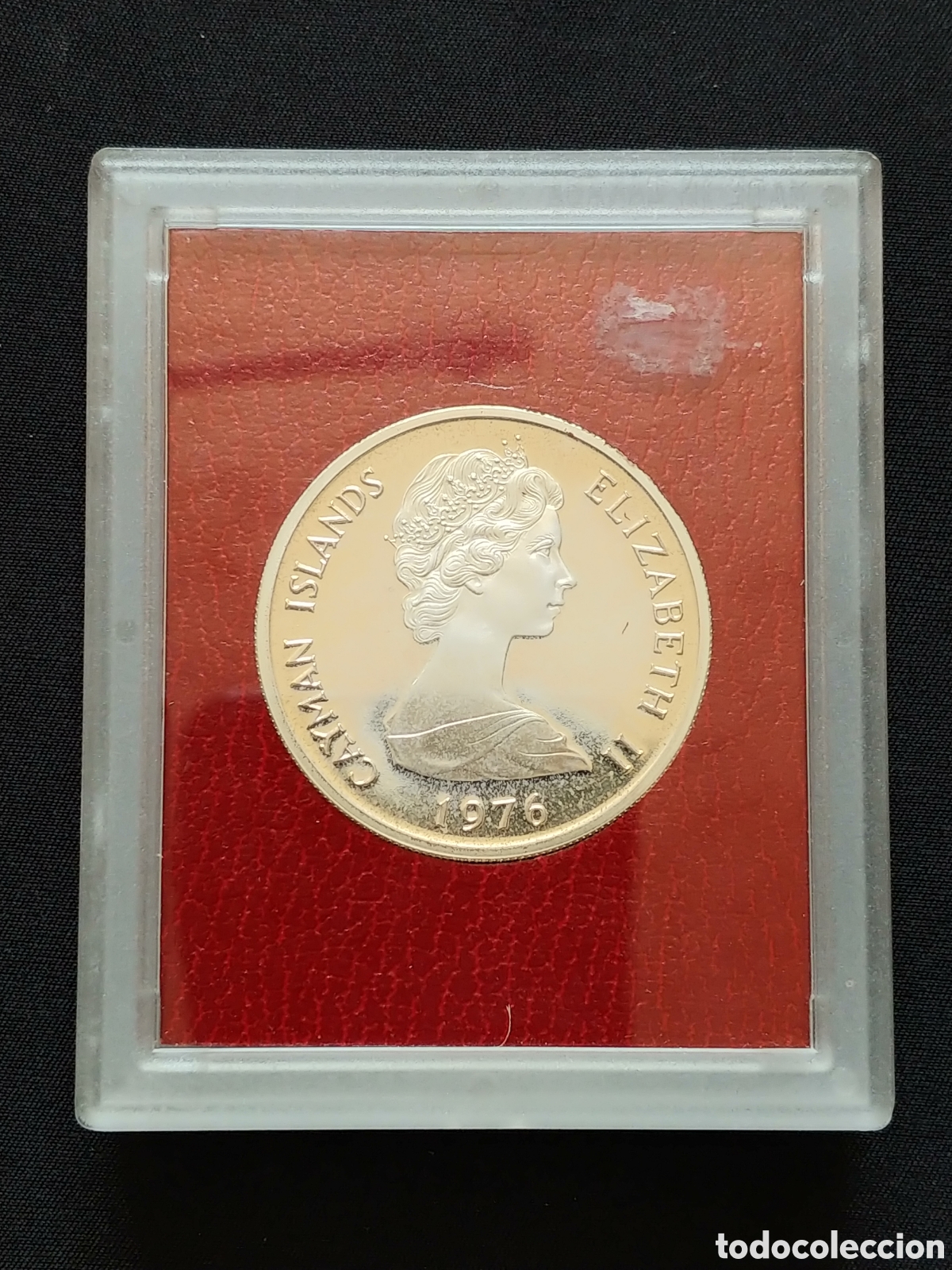 Alte M&uuml;nzen aus Amerika: Islas Caim&aacute;n, 5 Dollars 1976, Ag .925 mls., Proof, escasa