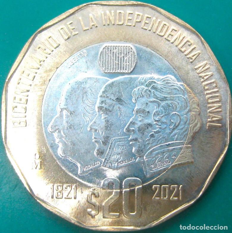 Moedas antigas da Am&eacute;rica: M&eacute;xico, 20 Pesos ''Independencia - Bimet&aacute;lica'' UC#103./ Sin Circular.