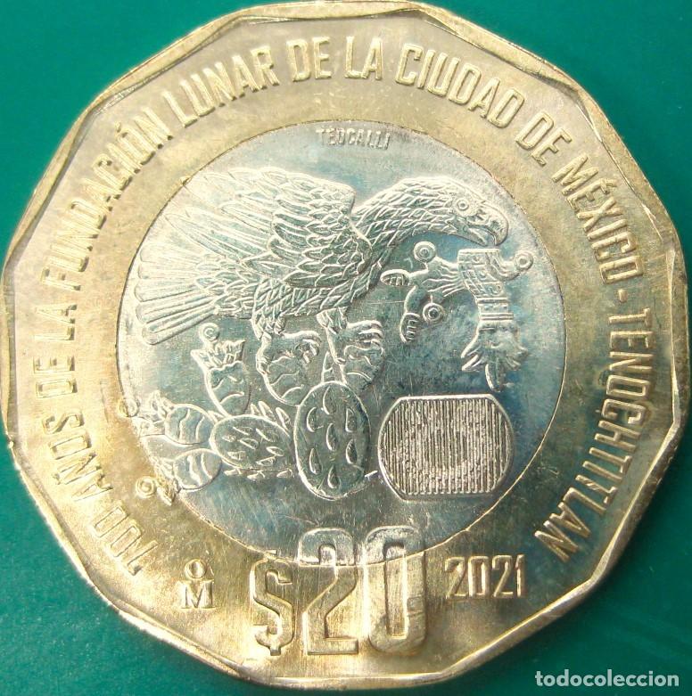 Alte M&uuml;nzen aus Amerika: M&eacute;xico, 20 Pesos ''Fundaci&oacute;n de Tenochtitl&aacute;n'' KM#104./ Sin Circular.