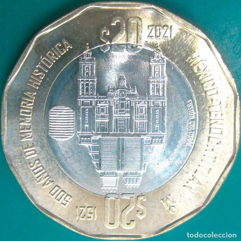 Monedas antiguas de Am&eacute;rica: M&eacute;xico, 20 Pesos ''Sitio de Tenochtitlan-Bimet&aacute;lica'' KM#105./ Sin Circular.