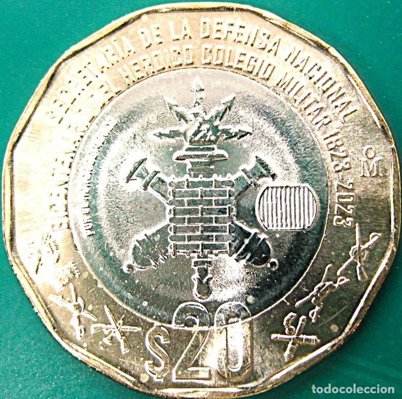 Monedas antiguas de Am&eacute;rica: M&eacute;xico, 20 Pesos ''Heroico Colegio Militar-Bimet&aacute;lica'' KM#316./ Sin Circular.