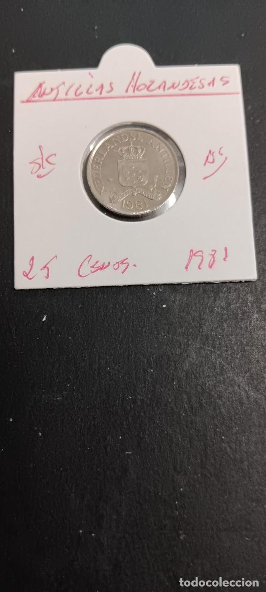 Monedas antiguas de Am&eacute;rica: ANTILLAS HOLANDESAS 25 CENTIMOS 1981 S/C KM=11 (NIQUEL-ACERO)