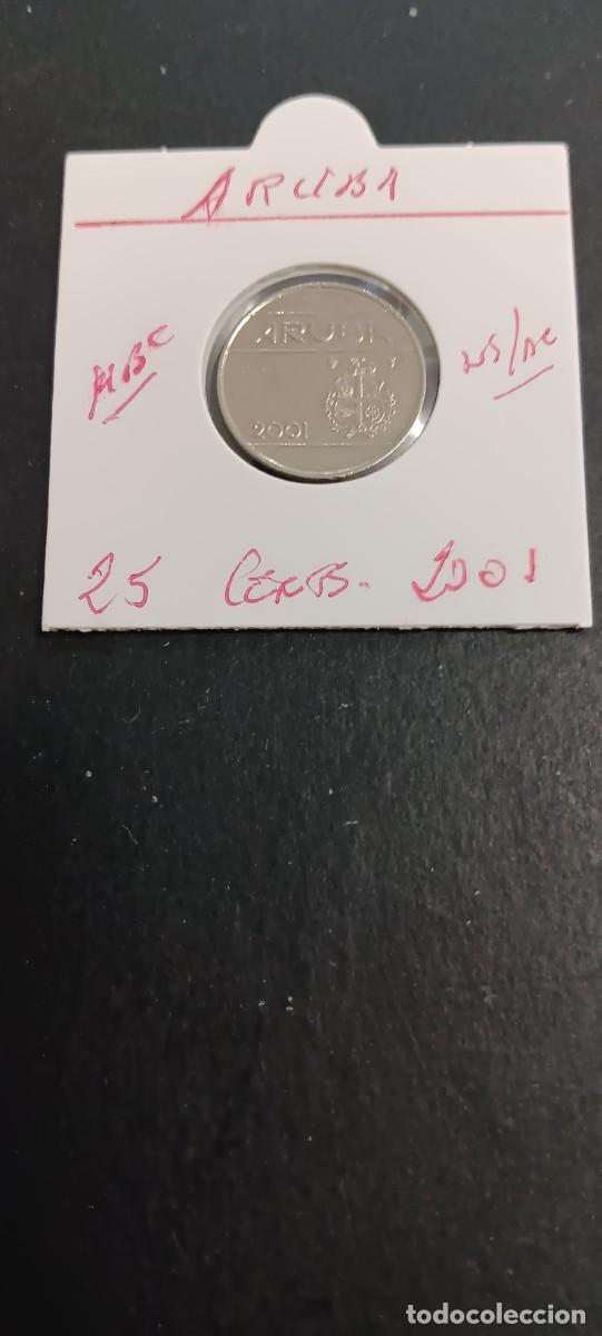 Monedas antiguas de Am&eacute;rica: ARUBA 25 CENTIMOS 2001 MBC KM=3 (NIQUEL-ACERO)