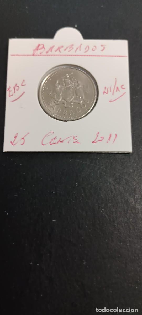 Monedas antiguas de Am&eacute;rica: BARBADOS 25 CENTIMOS 2011 MBC KM=13a (NIQUEL-ACERO)