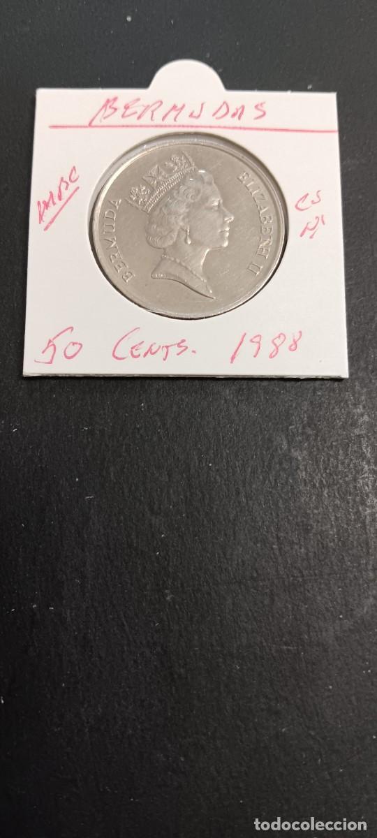 Monedas antiguas de Am&eacute;rica: BERMUDAS 50 CENTIMOS 1988 MBC KM=48 (CUPRONIQUEL)