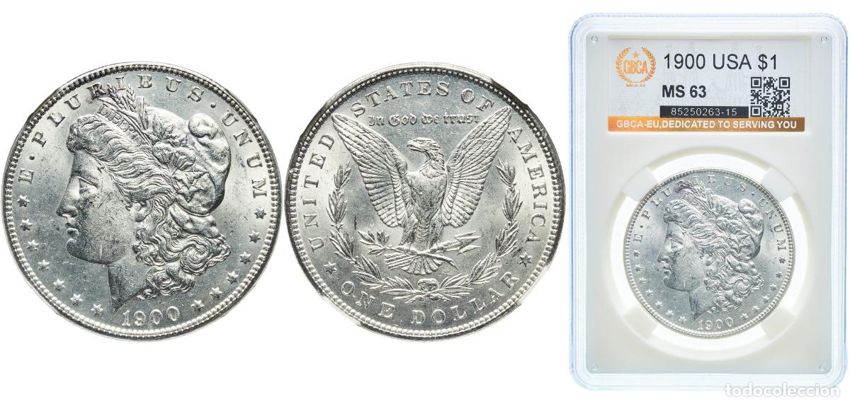 Monedas antiguas de Am&eacute;rica: United States Federal republic 1900 1 Dollar &rdquo;Morgan Dollar&rdquo; Silver (.900) (.100 copper) Philadelph