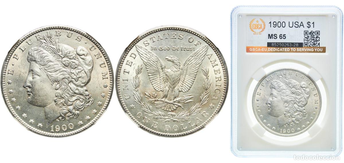 Monedas antiguas de Am&eacute;rica: United States Federal republic 1900 1 Dollar &rdquo;Morgan Dollar&rdquo; Silver (.900) (.100 copper) Philadelph