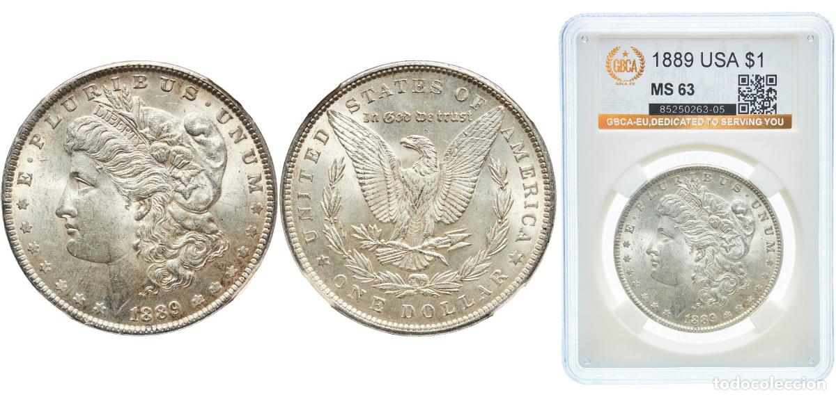 Monedas antiguas de Am&eacute;rica: United States Federal republic 1889 1 Dollar &rdquo;Morgan Dollar&rdquo; Silver (.900) (.100 copper) Philadelph