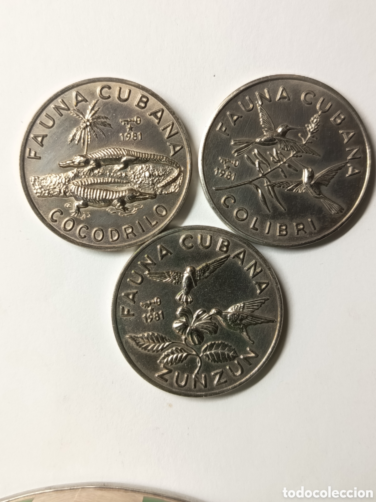 Monedas antiguas de Am&eacute;rica: CUBA. 3 MONEDAS DE UN PESO 1981. &ldquo;FAUNA CUBANA&rdquo;. COBRE-N&Iacute;QUEL. RARAS