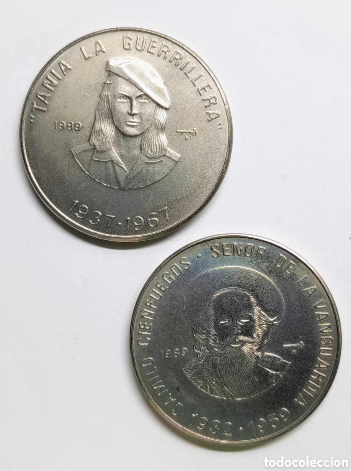 Monedas antiguas de Am&eacute;rica: CUBA. 2 MONEDAS DE UN PESO 1989. COBRE-N&Iacute;QUEL. RARAS: 2.000 PIEZAS ACU&Ntilde;ADAS