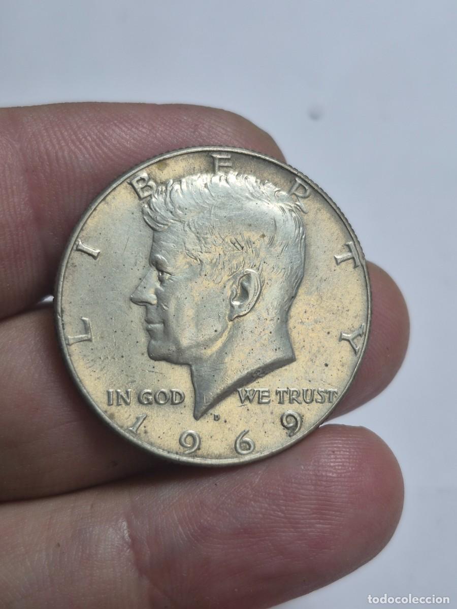 Monedas antiguas de Am&eacute;rica: NT/ ESTADOS UNIDOS 1/2 DOLAR 1969 PLATA BRILLO ORIGINAL (M1522)