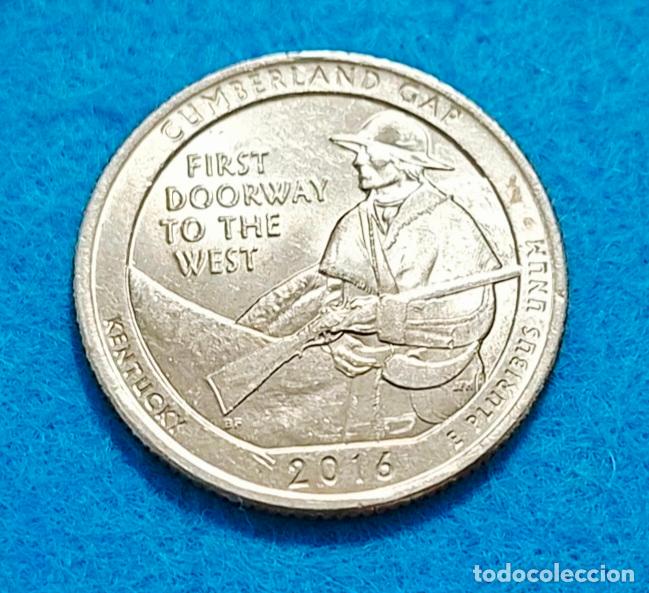 Monedas antiguas de Am&eacute;rica: Moneda Estados Unidos, USA. Parque Cumberland Gap. Kentucky. A&ntilde;o 2016. Programa America la bella