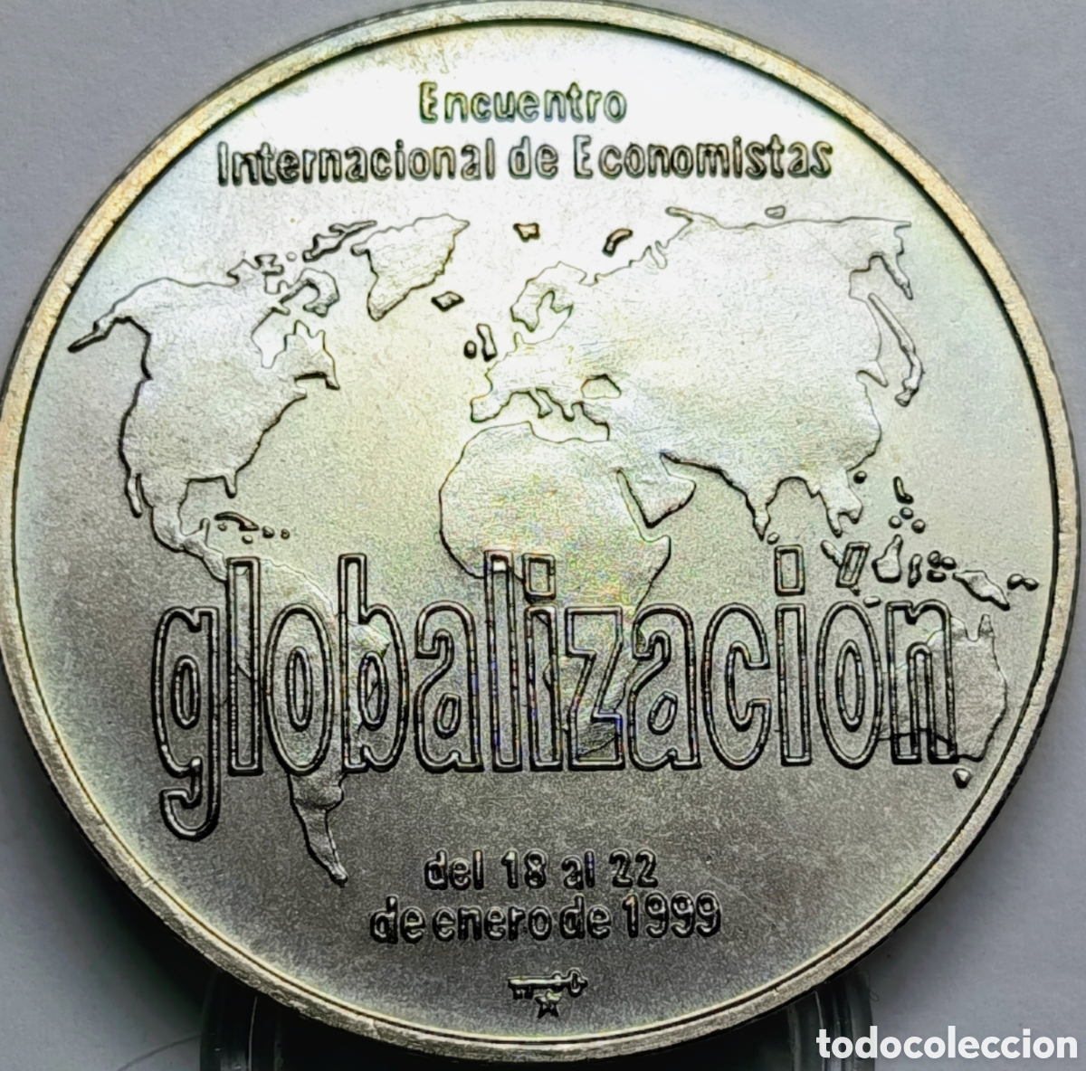 Monedas antiguas de Am&eacute;rica: CUBA. MONEDA DE UN PESO. 1999. &ldquo;GLOBALIZACI&Oacute;N&rdquo;. COBRE-N&Iacute;QUEL. MUY RARA
