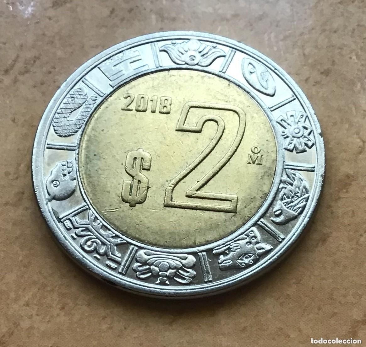 Monedas antiguas de Am&eacute;rica: 2 pesos de M&eacute;xico (M&eacute;jico). A&ntilde;o 2018