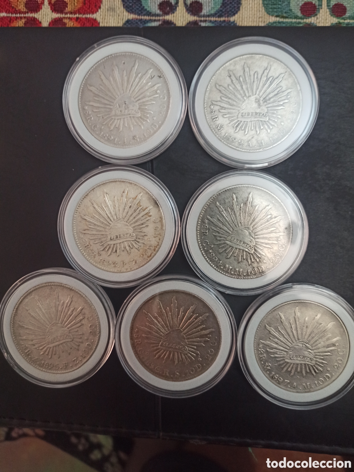 Monedas antiguas de Am&eacute;rica: IMPRESIONANTE COLECCI&Oacute;N DE MONEDAS DE 8 REALES,CORRELATIVAS 1891,92,93,94,95,96,1897,DE PLATA.