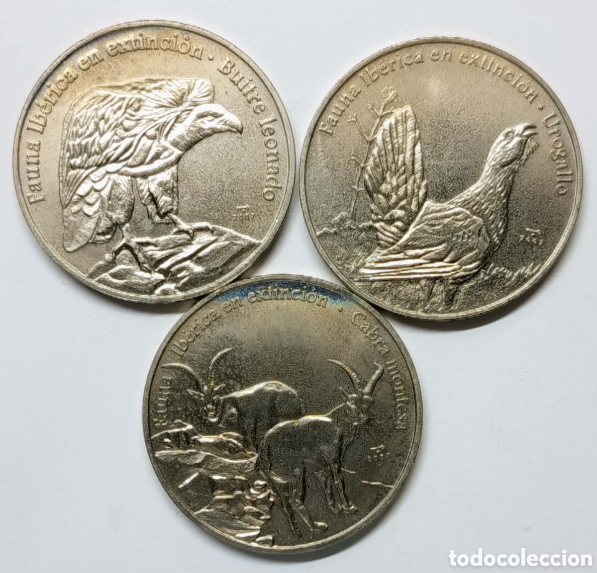 Monedas antiguas de Am&eacute;rica: CUBA. 3 MONEDAS DE UN PESO. 2007. &ldquo;FAUNA IB&Eacute;RICA EN EXTINCI&Oacute;N&rdquo;. COBRE-N&Iacute;QUEL