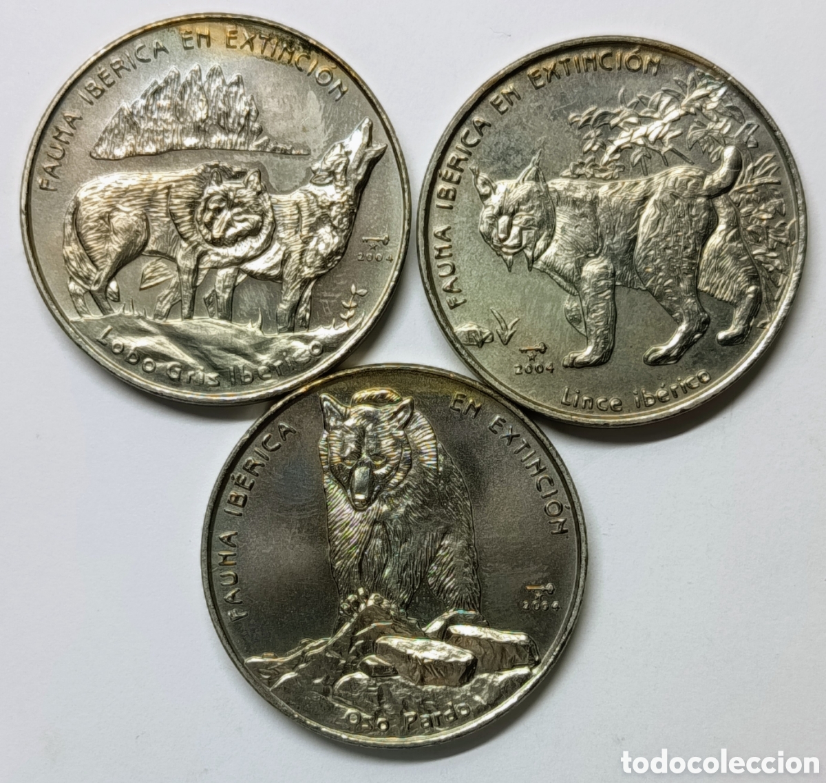 Monedas antiguas de Am&eacute;rica: CUBA. 3 MONEDAS DE UN PESO. 2004. &ldquo;FAUNA IB&Eacute;RICA EN EXTINCI&Oacute;N&rdquo;. COBRE-N&Iacute;QUEL