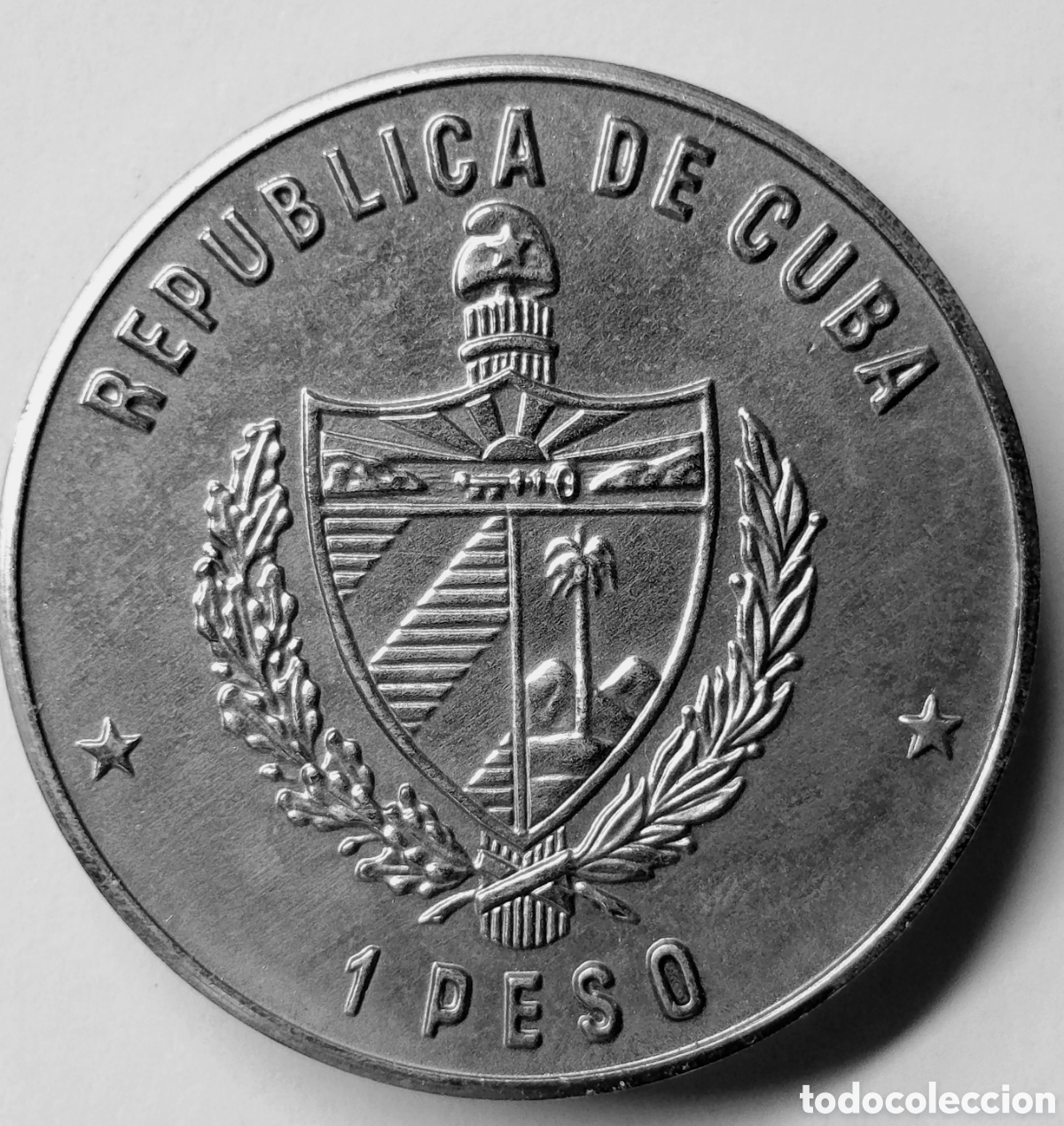 Monedas antiguas de Am&eacute;rica: CUBA. UN PESO. 1985. &ldquo;A&Ntilde;O INTERNACIONAL DE LA M&Uacute;SICA. BACH&rdquo;. COBRE-N&Iacute;QUEL. RARA