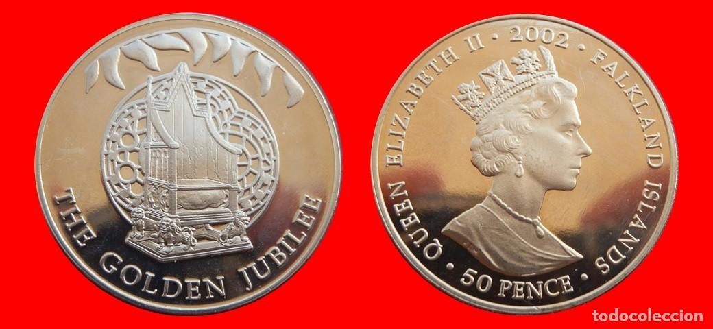 Monedas antiguas de Am&eacute;rica: 50 PENIQUES PENCE 2002 SIN CIRCULAR ISLAS MALVINAS FALKLAND-9422SC