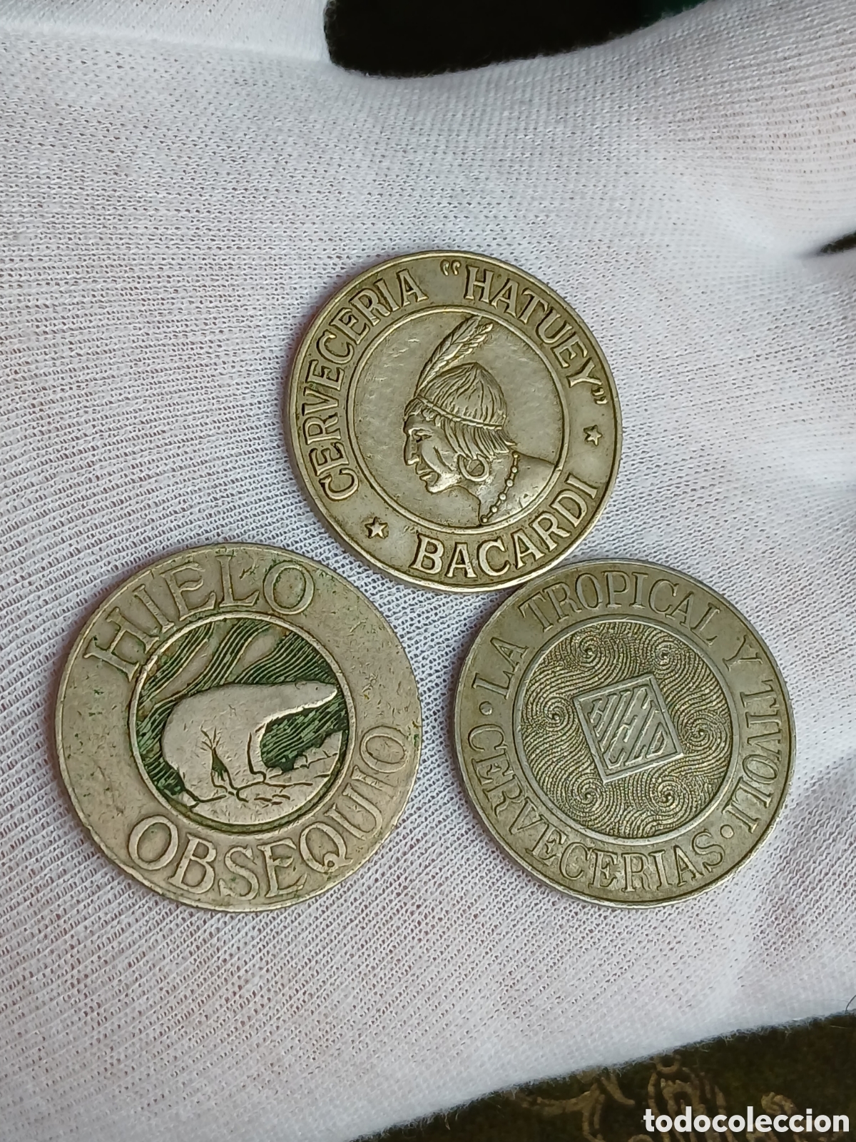 Monedas antiguas de Am&eacute;rica: L212Tk28 .Cuba Las tres fichas Cubanas