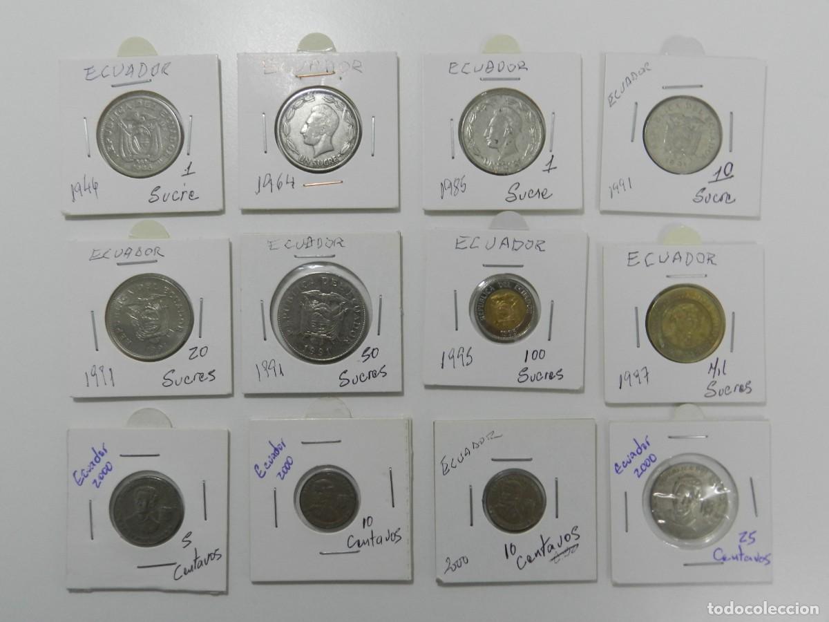 Monedas antiguas de Am&eacute;rica: Lote de 12 monedas de Ecuador