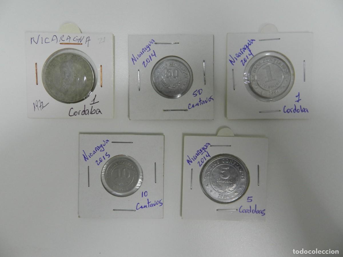 Monedas antiguas de Am&eacute;rica: Lote de 5 monedas de Nicaragua
