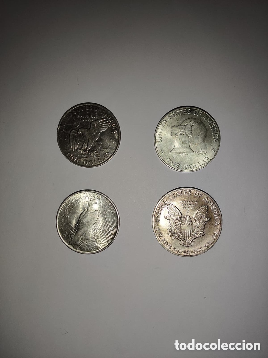Monedas antiguas de Am&eacute;rica: Lote monedas one dollar LIBERTY PLATA