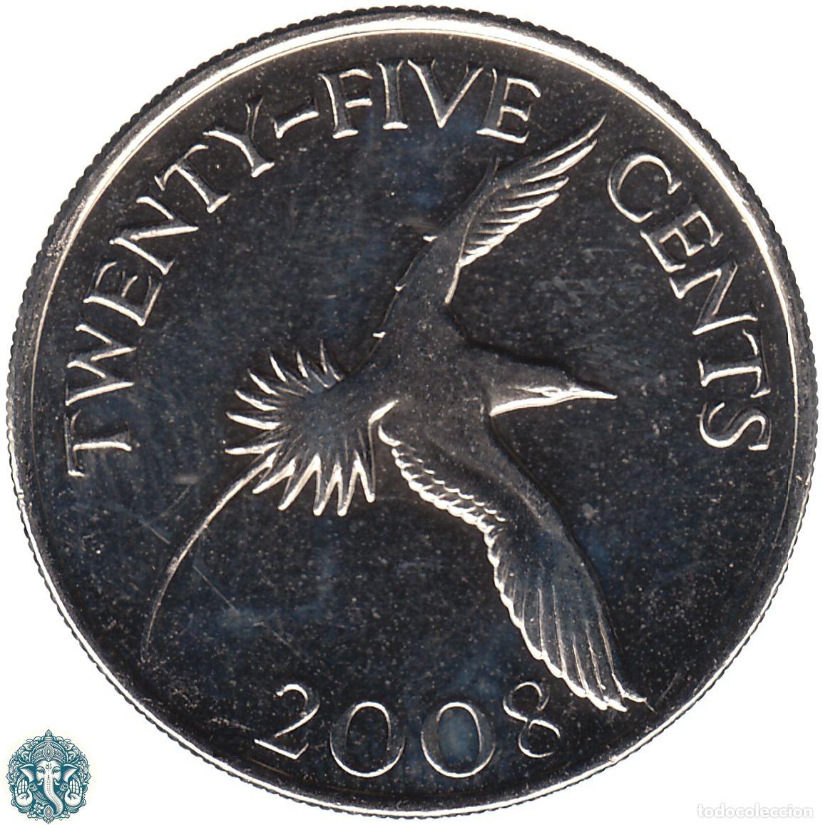 Monedas antiguas de Am&eacute;rica: BERMUDAS 25 C&eacute;ntimos 2008 KM#110