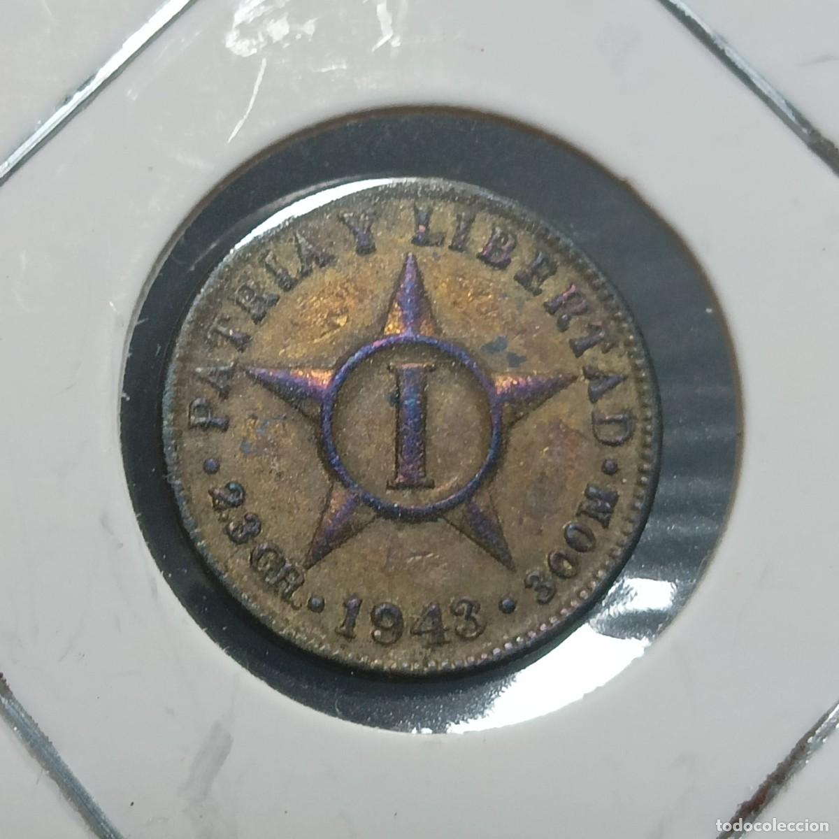 Monedas antiguas de Am&eacute;rica: Cuba, Moneda 1 Centavos 1943