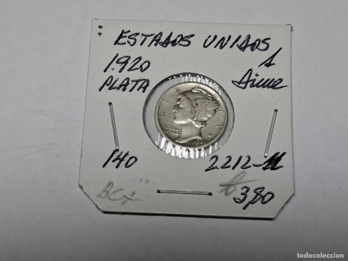 Monedas antiguas de Am&eacute;rica: 1 DIME de PLATA de 1920 KM 140 ESTADOS UNIDOS EN BC+