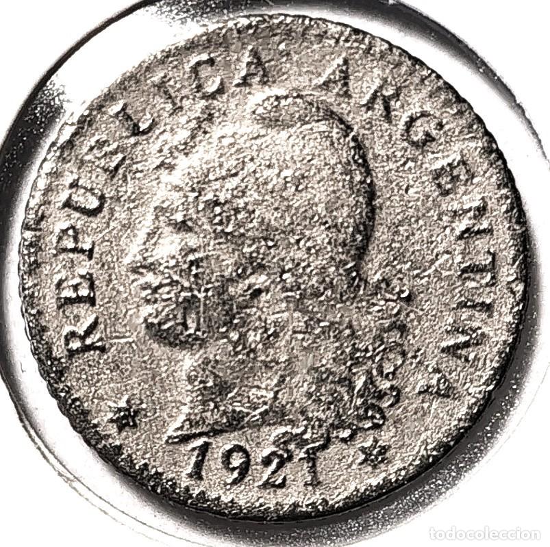 Monedas antiguas de Am&eacute;rica: ARGENTINA (1881-1969) - 5 CENTAVOS 1921 - PESO - D - 2 GR. COBRE-NICKEL - DIAMETRO 17 mm - KM#34