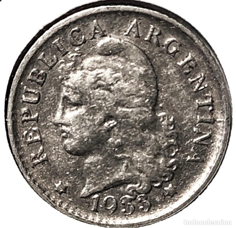 Monedas antiguas de Am&eacute;rica: ARGENTINA (1881-1969) - 5 CENTAVOS 1933 - PESO - C - 2 GR. COBRE-NICKEL - DIAMETRO 17 mm - KM#34