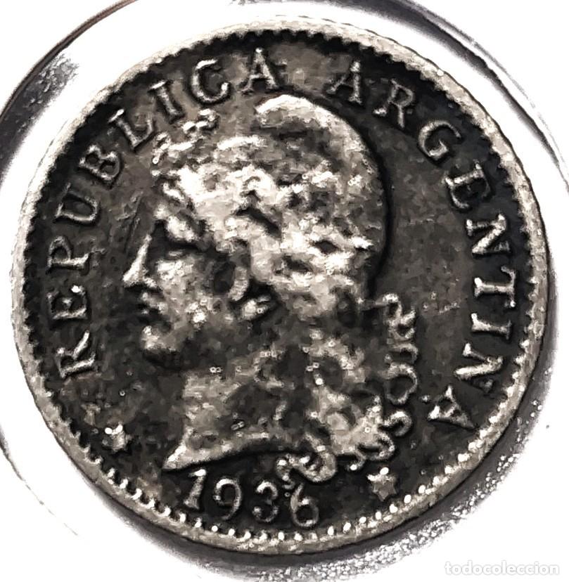 Monedas antiguas de Am&eacute;rica: ARGENTINA (1881-1969) - 5 CENTAVOS 1936 - PESO - D - 2 GR. COBRE-NICKEL - DIAMETRO 17 mm - KM#34