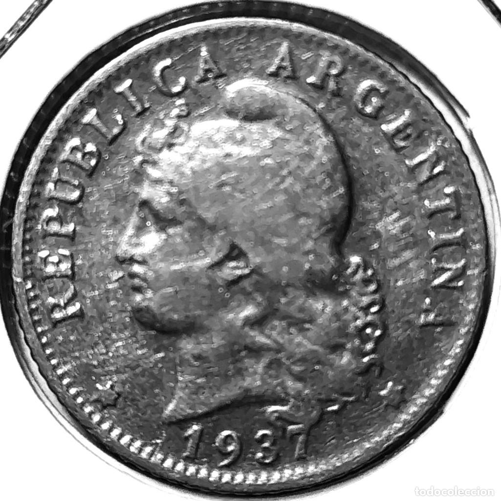 Monedas antiguas de Am&eacute;rica: ARGENTINA (1881-1969) - 20 CENTAVOS 1937 - PESO - D - 4 GR. COBRE-NICKEL - DIAMETRO 21,30 mm - KM#36