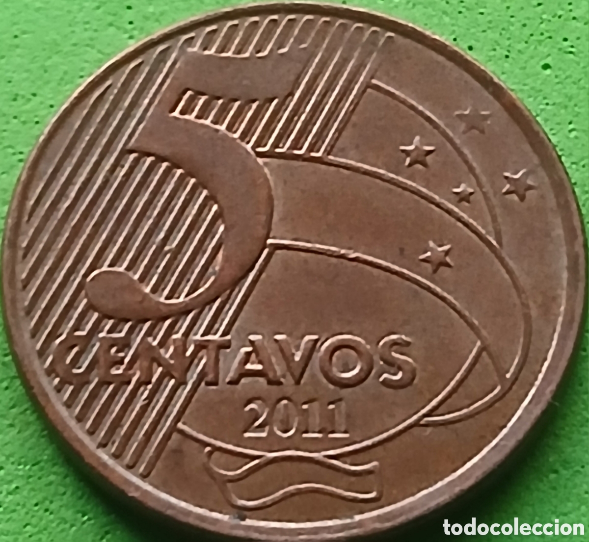 Monedas antiguas de Am&eacute;rica: Brasil 5 centavos 2011 km#648