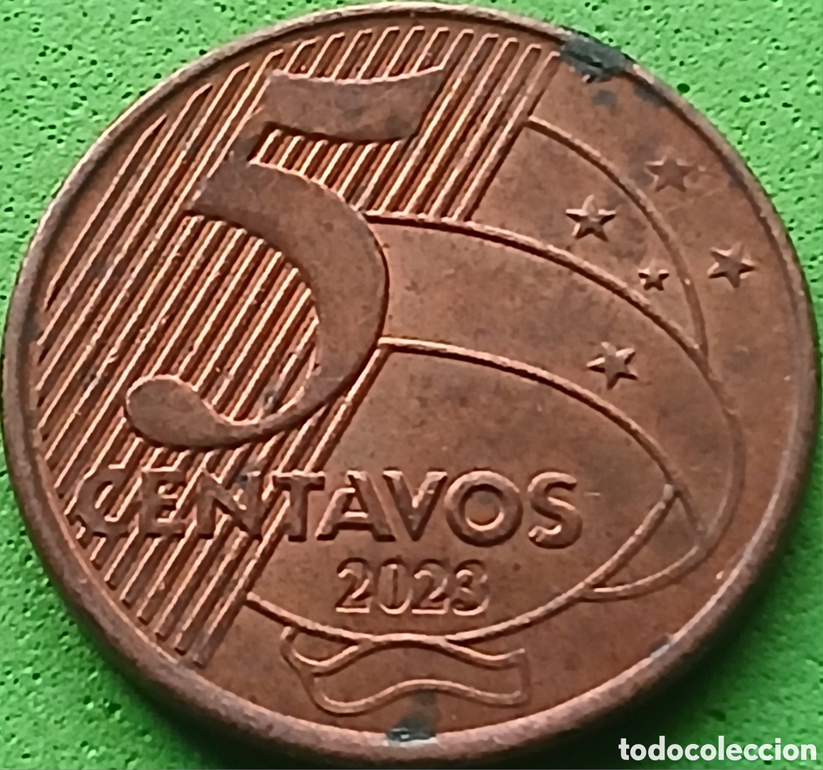 Monedas antiguas de Am&eacute;rica: Brasil 5 centavos 2023 km#648 poco com&uacute;n