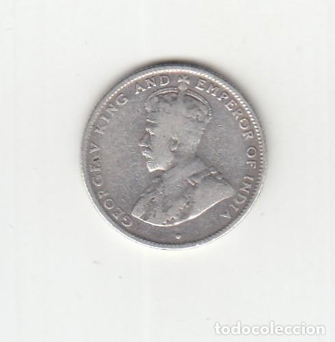Monedas antiguas de Am&eacute;rica: HONDURAS BRITANICA. Moneda de 25 cent. de Plata de 1919. BC.