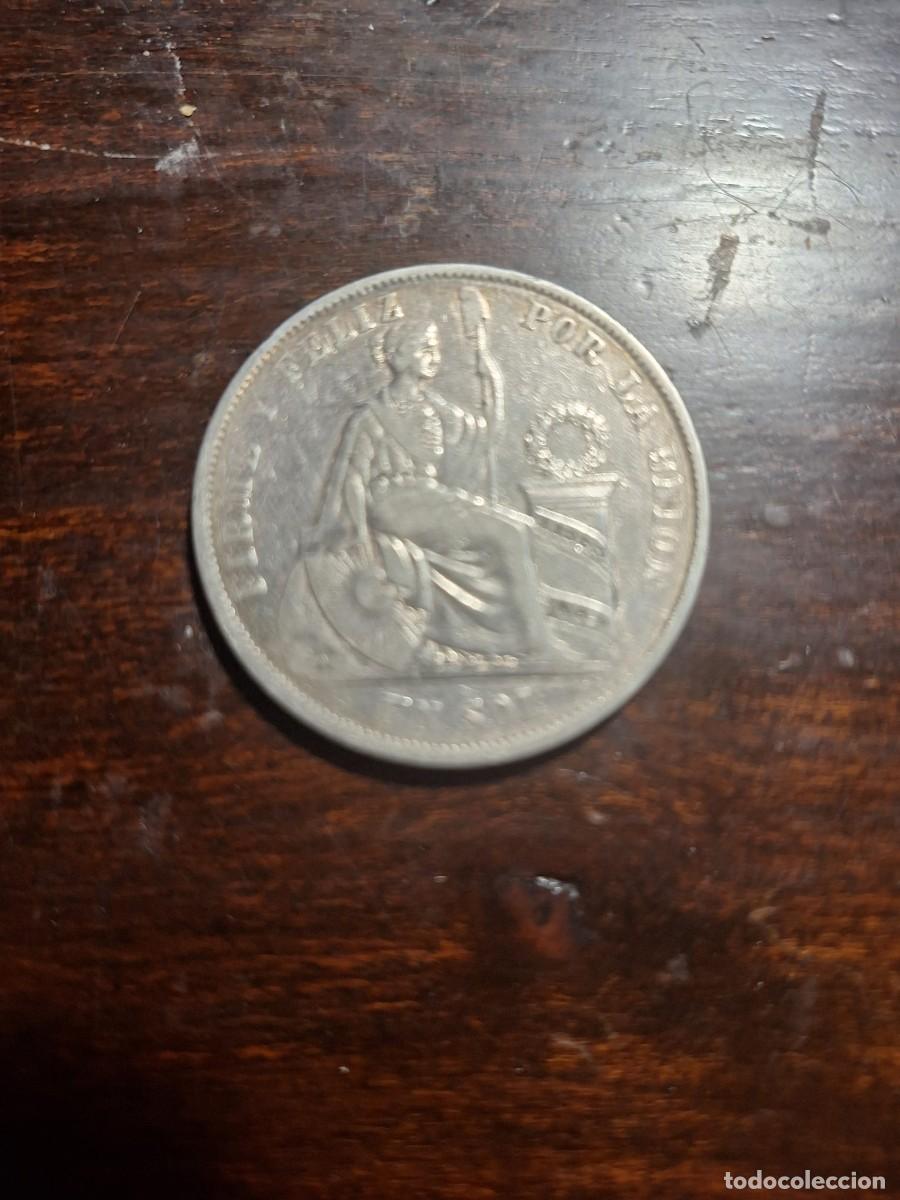 Monedas antiguas de Am&eacute;rica: Moneda de 1 sol de plata, Per&uacute; 1868. N-6