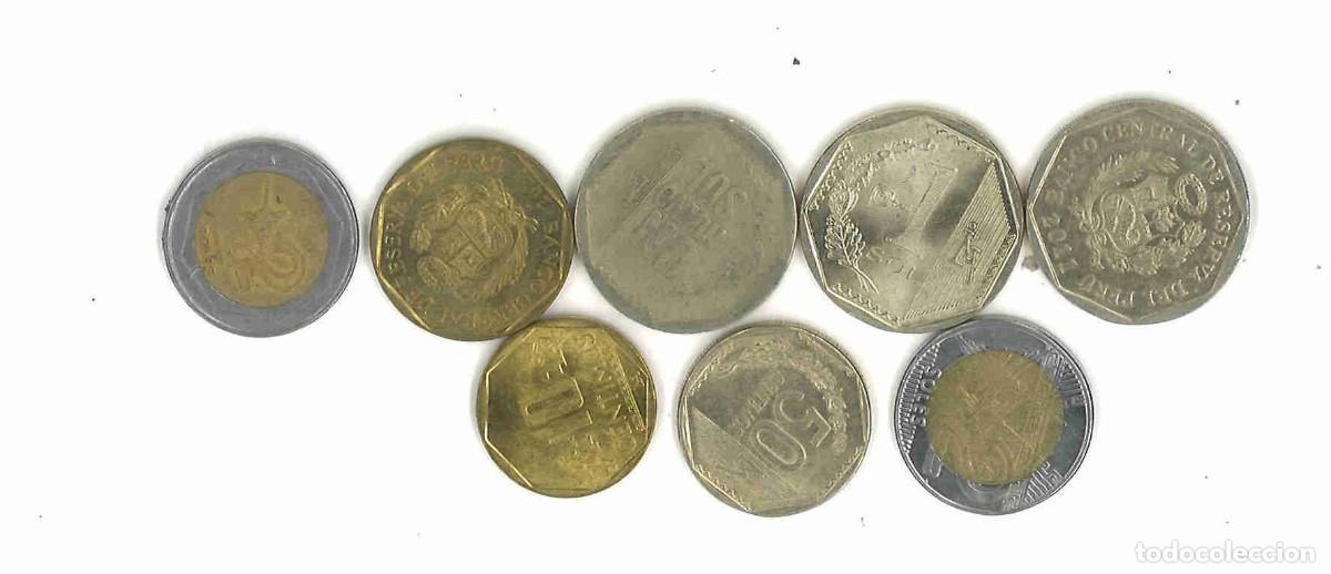 Monedas antiguas de Am&eacute;rica: Per&uacute;. Lote de 8 monedas