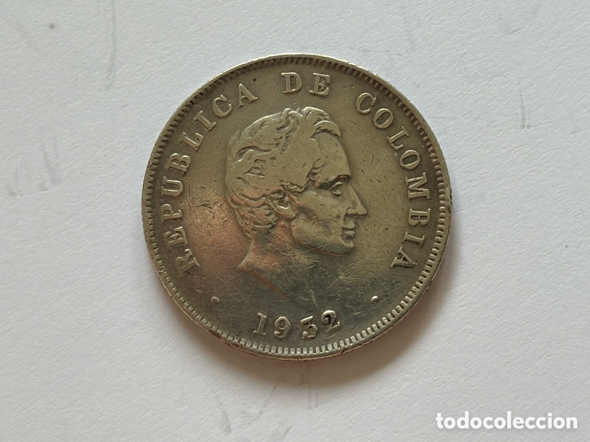 Monedas antiguas de Am&eacute;rica: COLOMBIA * 50 CENTAVOS 1932 * PLATA