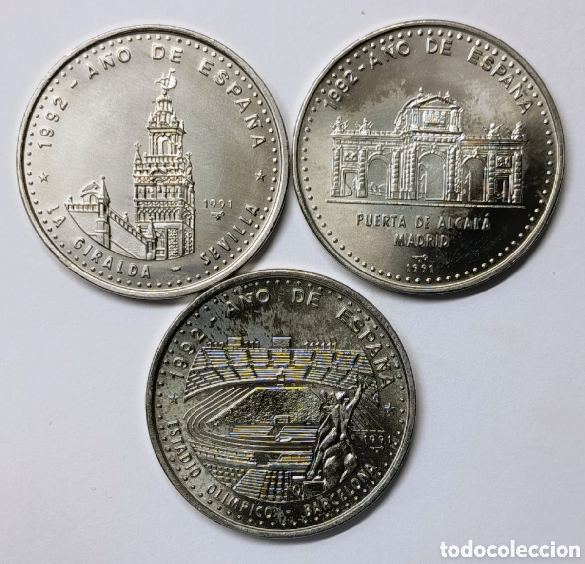 Monedas antiguas de Am&eacute;rica: CUBA. SERIE &ldquo;1992 A&Ntilde;O DE ESPA&Ntilde;A&rdquo;. 3x1 PESO. 1991. COBRE-N&Iacute;QUEL