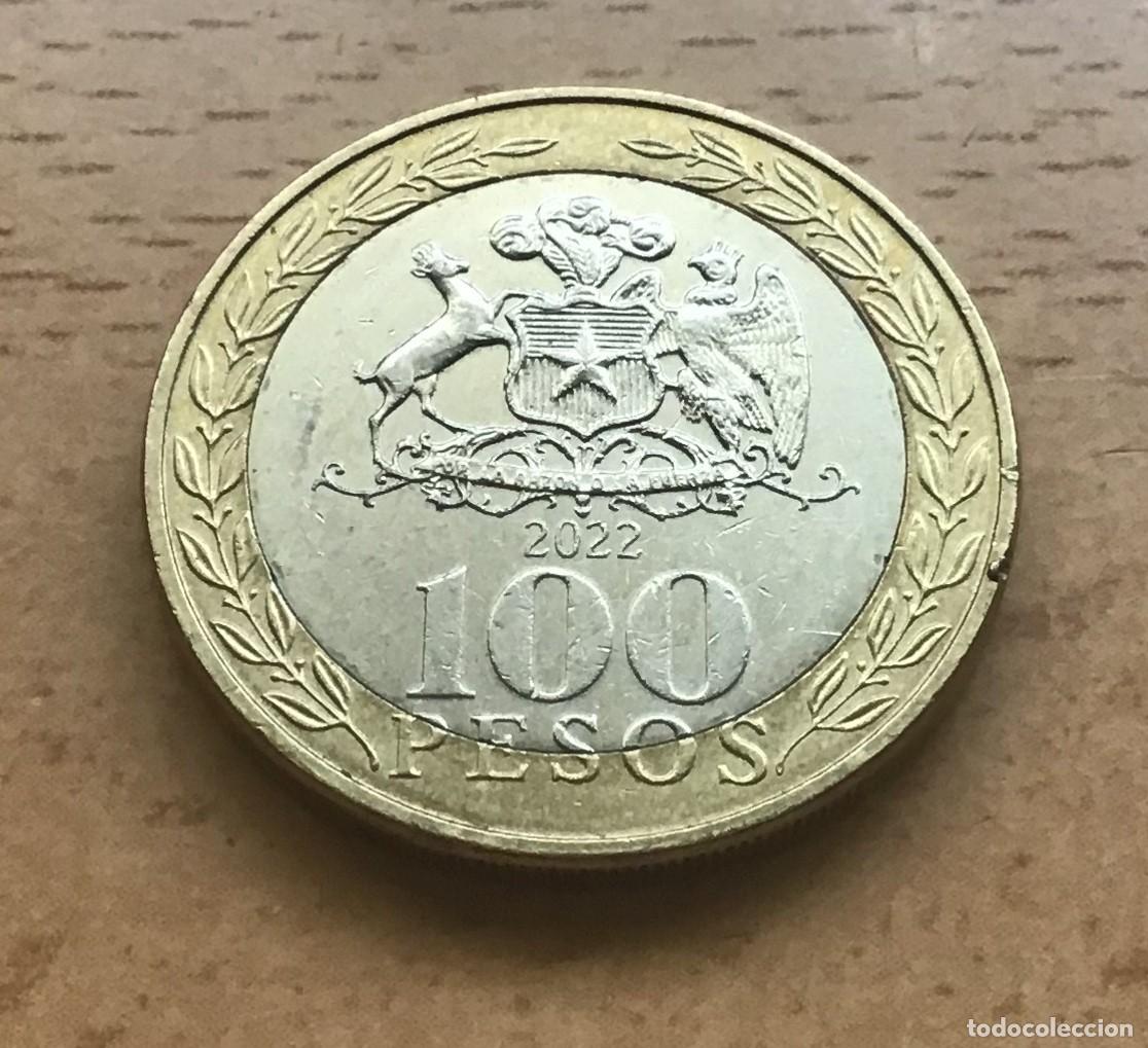 Monedas antiguas de Am&eacute;rica: 100 pesos de Chile. A&ntilde;o 2022