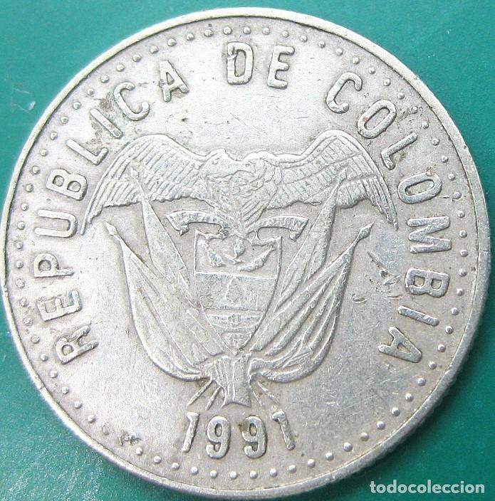 Monedas antiguas de Am&eacute;rica: Colombia, 50 Pesos 1991 KM#283./ Usada, Bonita (La de las fotos).