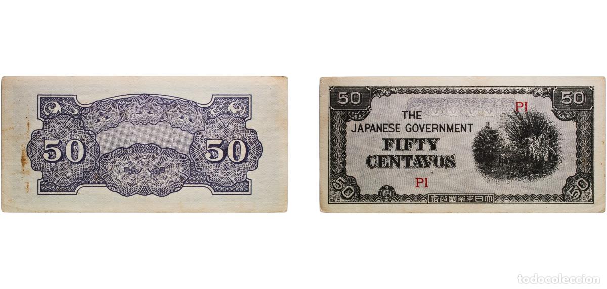 Monedas antiguas de Am&eacute;rica: Philippines Japanese occupation 1942 50 Centavos (Japanese Government) Paper VF P 105a