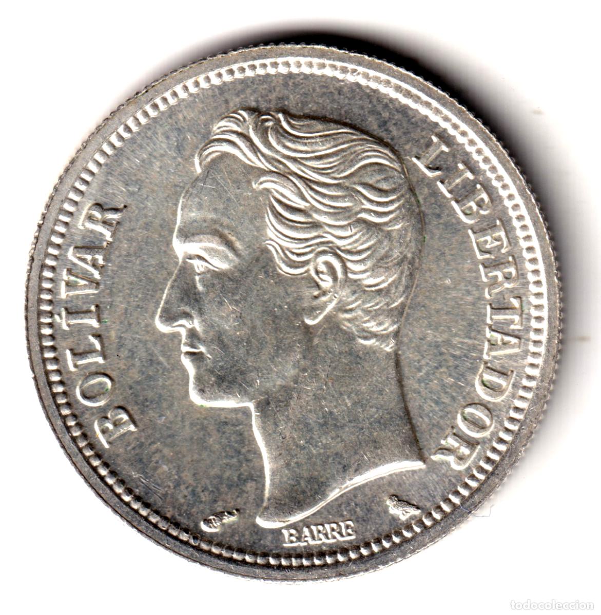 Monedas antiguas de Am&eacute;rica: VENEZUELA 1 bolivares plata 1965 - SIMON BOLIVAR S/C