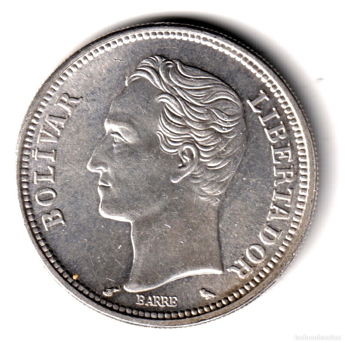 Monedas antiguas de Am&eacute;rica: VENEZUELA 2 bolivares plata 1960 - SIMON BOLIVAR S/C