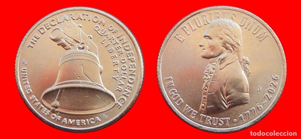 Monedas antiguas de Am&eacute;rica: 25 CENTAVOS QUARTER 2026-D INDEPENDENCIA SIN CIRCULAR USA-9197SC