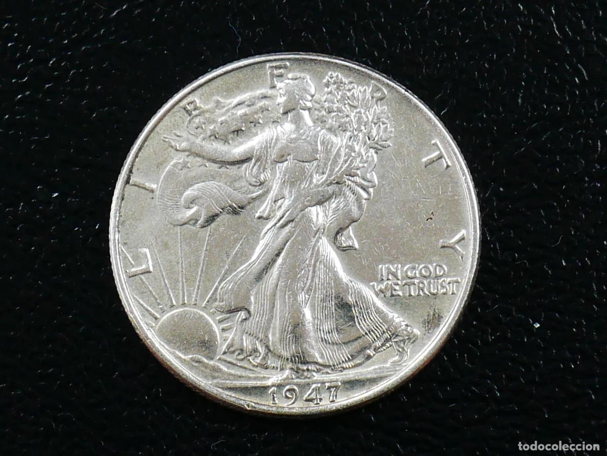 Monedas antiguas de Am&eacute;rica: Estados Unidos 1947 Walking Liberty Half Dollar &ndash; &frac12; D&oacute;lar Plata .900 &ndash; &Uacute;ltimo a&ntilde;o